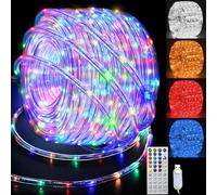 GLPE RGBW LED Rope Lights Outdoor with USB Powered, 33Ft 100 LED String Lights Indoor with Remote, 20 Color Changing Fairy Lights for Outside Garden Party Wedding Christmas