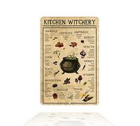 Glplokpj Kitchen Witchery Witch Decor Halloween Decor Metal Wall Art Home Decor Bar Metal Tin Signs12x16 in Funny Club Farmhouse Home Living Room Bedroom Vintage Posters Fall Decor 8x12 Inch