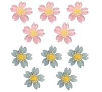 GLPRKOW Pack of 10 Mini Diamond Hair Clips Small Hair Clips Flowers Hair Accessories for Women Girls Cute Mini Hair Clips Hair Clips for Photo Everyday Party Wedding (Blue Pink)