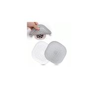 GLQ-Grau-Weiß 2 Pcs Silicone Drain Protector with Sucker, Hair Catcher for Sink/Shower/Bath, 14x14 cm, White & Gray