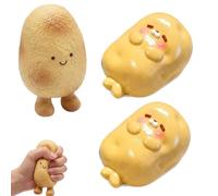 GLQYGZ 3 PCS Potato Squishy, Desktop Decor for Focus Enhancement, Portable Hand Object for Daily Routines and Quiet Moments, Set of Three Unique Pieces for Office and Study Use