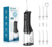 Glracd Water Flossers for Teeth Cordless,2025 Professional Electric Flosser Featuring Waterfall Microbubble Technology with DIY Modes,Black Teeth Cleaner with 6 Jet Tips for Oral Cleaning