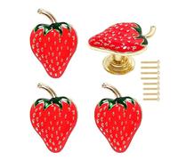 glrovazas Cabinet Knobs Strawberry Knobs, 4 Pcs Creative Fruit Shape Handle Decorative Furniture Door Pull for Cabinet Wardrobe Drawer Bedside Table