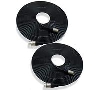 GLS Audio 50ft Mic Cable Patch Cords - XLR Male to XLR Female Black Microphone Cables - 50' Balanced Mike Snake Cord - 2 PACK