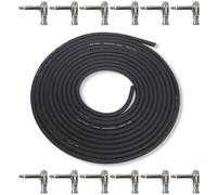 GLS Audio Pedal Board Kit DIY Patch Cables Cords - 15ft Cable with 12 Right Angled 1/4" TS Plugs - 15 Feet Wire with Low Profile Pancake Style Plug - 15' Pedalboard Cord