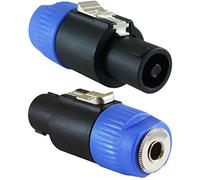GLS Audio Speaker Plug Adapter 1/4" to Twist Lock 4 Pole & 2 Pole - Compatible with Neutrik Speakon NA4LJ, NA4LJX, NL4MP, NL4MPR, NL4FC, NL4FX, NL4 & NL2 Series, NL2FC, Speak-On - 2 Pack