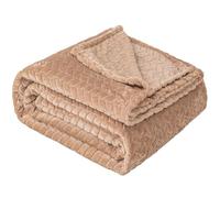 GLS Home Luxury Throw Blanket Soft Lightweight cosy sofa throw Leaf Pattern bed Fleece Throws for Couch Bed Travel Sofa Throw Blanket (MINK, Double - 150x200cm)
