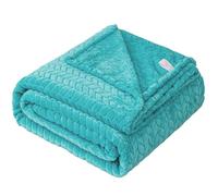 GLS Home Luxury Throw Blanket Soft Lightweight cosy sofa throw Leaf Pattern bed Fleece Throws for Couch Bed Travel Sofa Throw Blanket (TEAL, King - 200x240cm)