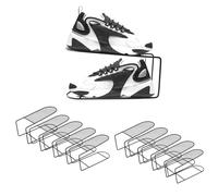 GlSAKE Shoe Slots Organiser Mental Shoe Stacker 10 Pack Iron Shoe Rack Black Shoe Stand Holder Shoe Storage Closet Organizer (10, Black)