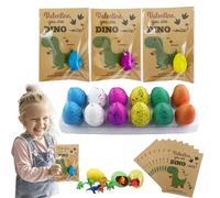GLSAYZU Dino Egg Hatching Valentines, Magic Hatching Growing Dinosaur Eggs, Dino Valentines Card, Hatching Dinosaur Eggs, Dinosaur Eggs That Hatch In Water,Classroom Novelty Dino Toys (12PC)
