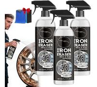 GLSAYZU Iron Eraser Rust Remover Spray, Iron Powder Remover Spray, Fast Acting Iron Powder Remover and Brake Dust Cleaner, Professional Automotive Rust Removal Spray (3PCS)