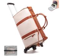 GLSAYZU Luxe Mega Bag, 2 in 1 Hanging Suitcase Foldable Travel Bag Hand Luggage, Luxe Megabag with Waterproof Shoe Bag, Women Foldable Travel Bag (D)