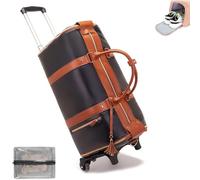 GLSAYZU Luxe Mega Bag, 2 in 1 Hanging Suitcase Foldable Travel Bag Hand Luggage, Luxe Megabag with Waterproof Shoe Bag, Women Foldable Travel Bag (F)