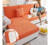 GLSAYZU Soothing Home Sofa Covers, Sofa Hero Covers, Interior Magic Sofa Covers, Full Coverage Anti-Slip Stretch Sofa Covers, Sectional Sofa Covers Washable (Orange,Large Single Seat Cover)