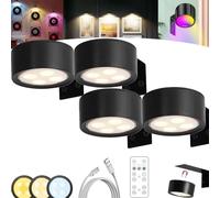GLSAYZU Topveden Picture Lights for Wall, 13 Lighting Modes Magnetic Painting Light, Wireless Topveden Poster Lights, for Home Decor, Adjustable Brightness & Timer (Black, 4pc)