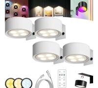 GLSAYZU Topveden Picture Lights for Wall, 13 Lighting Modes Magnetic Painting Light, Wireless Topveden Poster Lights, for Home Decor, Adjustable Brightness & Timer (White, 4pc)