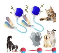 GLSAYZU Yopoll interactive pet toy ball, 360° Motion Pet Smart Chase Ball, 3 Speed Modes for Small Dogs & Cats, Bite-Proof Silicone, One-Touch Activation, USB Charged Indoor Play Toy (Style E, 2PCS)