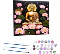 Glslmznq Zen Paint by Numbers for Adults, DIY Acrylic Paint by Numbers Kits for Beginne Oil Painting, with Brushes Painting by Number Kit for Adults Kids Gifts Home Decor 28x28 inch (Frameless) Z-105