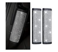 GLSOWEE 2PCS Bling Car Seat Belt Shoulder Pads, Bling Rhinestones Seat Belt Covers for Women, Car Seatbelt Strap Pad with Crystal Diamond, Car Interior Accessories for Car SUV (White Diamond)