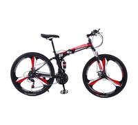 GLSQBVRP 24" 26" Foldable Mountain Bike Dual Suspension Bicycle Mountain Bike 21 Speed High Carbon Steel Frame Sport Cycling Bike for Adult Men and Women Teens B,26 inch