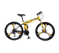 GLSQBVRP 24" 26" Foldable Mountain Bike Dual Suspension Bicycle Mountain Bike 21 Speed High Carbon Steel Frame Sport Cycling Bike for Adult Men and Women Teens C,26 inch