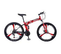 GLSQBVRP 24" 26" Foldable Mountain Bike Dual Suspension Bicycle Mountain Bike 21 Speed High Carbon Steel Frame Sport Cycling Bike for Adult Men and Women Teens D,24 inch