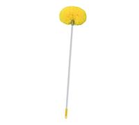GLSTOY 1.4m Extension Pole Duster for Efficient Home Cleaning Yellow Aluminum Alloy Fan Duster Cobweb Remover Multi-functional Cleaning Tool for Ceiling Fans Walls Furniture