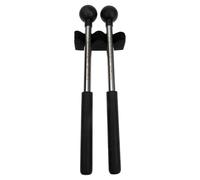 GLSTOY 1 Pair Rubber Drumsticks Musical Drumstick with Mallet Holder, Polished Edges, Practical Design, Black Metal and Rubber Percussion Drum Tool for Music Education and Yoga Practice
