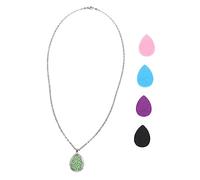 GLSTOY 1 Set Creative Stainless Steel Aroma Pendant Necklace Portable Essential Oil Diffuser for Women Elegant Teardrop Design Fashionable Aromatherapy Jewelry for Various Occasions