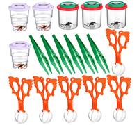 GLSTOY 1 Set Explorer Bug Catcher Kit for Magnifying Boxes Retractable Insect Containers Tweezers Fake Insects for Outdoor Nature Exploration and Learning