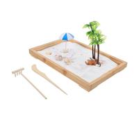 GLSTOY 1 Set Meditation Sand Tray Decorative Ocean Scene Sandbox for Home Office Zen Garden for Stress Relief Creativity for Relaxation Mindfulness