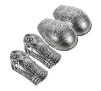GLSTOY 1 Set Shoulder Pads Medieval Dress up Cosplay Toy Medieval Armors Greave Knight Shoulder Armour Medieval Arm Armour Cosplay Wrist Band Armour Props Toy Armour Silver Plastic