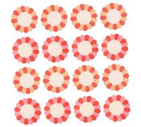 GLSTOY 100pcs Spring Floral Paper Plates for Birthday Party Lightweight Flower-Shaped Dessert Trays Disposable Tableware for Snacks and Cupcakes Vibrant Orange and Red Colors