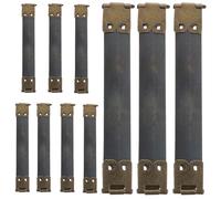 GLSTOY 10cm Metal Internal Flex Frame Spring Clips for Purse Making, 10pcs Sturdy Iron Handbag Hinges with Antique Green Finish, for DIY Coin Purse and Clasp Bag Crafting