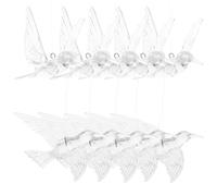 GLSTOY 10Pcs Acrylic Hanging Hummingbird Ornaments Set, Iridescent 14Cm 10Cm Decorative Ceiling Pendants for Wedding and Home Décor