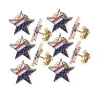 GLSTOY 10pcs American Flag Star Brooch Pins Lightweight Durable Independence Day Charm Patriotic Lapel Pins for July Celebrations and Usa Events
