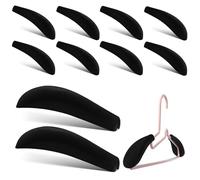 GLSTOY 10pcs Black Flocking Wide Clothes Hanger Shoulder Pads Thick Non-slip Shoulder Forms for Coat and Suit Hangers Shapers for Garment Protection and Deformation Prevention