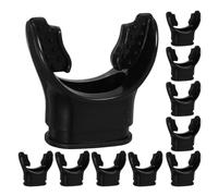 GLSTOY 10pcs Black Silicone Snorkeling Gear Mouthpiece, Diving Tube Regulator Replacement, Scuba Snorkel Bite Mouthpiece for Water Sports and Diving Equipment