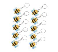 GLSTOY 10pcs Cute Bee Keychain Pendant Set Cartoon Bee Key Ring Backpack Decoration Key Chain for Party and Everyday Use