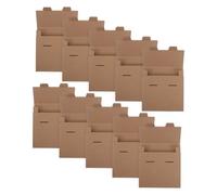 GLSTOY 10pcs Kraft Paper Card Boxes with Plug in Closure, Thickened Structure for Lasting Durability and Protection for Items in Transit, Mailing Boxes for Clothing and Books