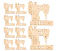 GLSTOY 10pcs Sewing Machine Shape Wooden Chips 35mm X 37mm Unfinished DIY Wooden Slices for Crafting and Hand Sewing Projects