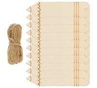 GLSTOY 10pcs Unfinished Wood Bookmarks Pencil Shaped Blank Wooden Page Markers Ready to Be Painted with Khaki Jute String for Christmas Tree Tags Or Cards Making
