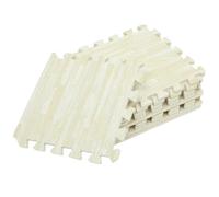 GLSTOY 10pcs Wood Grain EVA Play Mat Thick Puzzle Floor Pads for Safety and Comfort Soft Foam Tiles for Crawling and Play Non-Toxic Protective Flooring