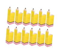 GLSTOY 12pcs Candy Box Decor Boxes Greeting Themed Treat Party Sweet Student for School Filled Holder Tags Pastel to Welcome Teacher Shape Classroom Pencil Snack Bag Paper Yellow