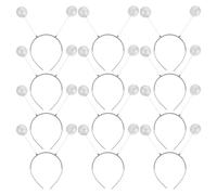 GLSTOY 12pcs Glitter Space Costume Headbands for Women Martian Antenna Headband Boppers Decorative Hair Accessories Halloween Party