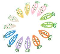GLSTOY 14 Pcs Candy Color Snap Hair Clips for Little Carrot Shaped Decorative Hair Accessories Small