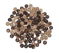 GLSTOY 150pcs 13mm Round Natural Coconut Shell Buttons 2 Holes, Brown Wooden DIY Craft Buttons for Sewing, Clothing, Hats, Bags, Vintage Decorative Accessories