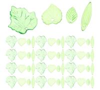 GLSTOY 150pcs Acrylic Green Leaf Beads Charms with Maple Leaf Shape, Simple to Thread and Easy to Assemble for Earrings Making and Handmade Creation Jewelry Supplies