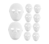 GLSTOY 15pcs DIY Blank Full Face Halloween Masks for Adults Paper Pulp Material with Elastic Strap Scary Ghost Design for Costume Parties Hip Hop Dance Masquerade and Cosplay