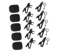 GLSTOY 18pcs Mini Metal Wireless Microphone Set with Mic Tie Clips Sponge Covers and Wire Clips Professional Microphone Accessories for Stage and Studio Use